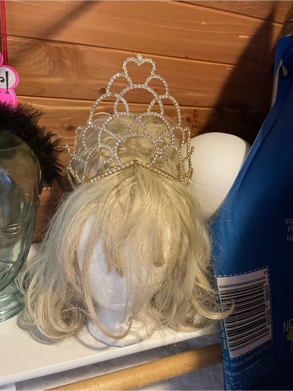 Kids Gold Rhinestone Princess Tiara Headband - Blonde